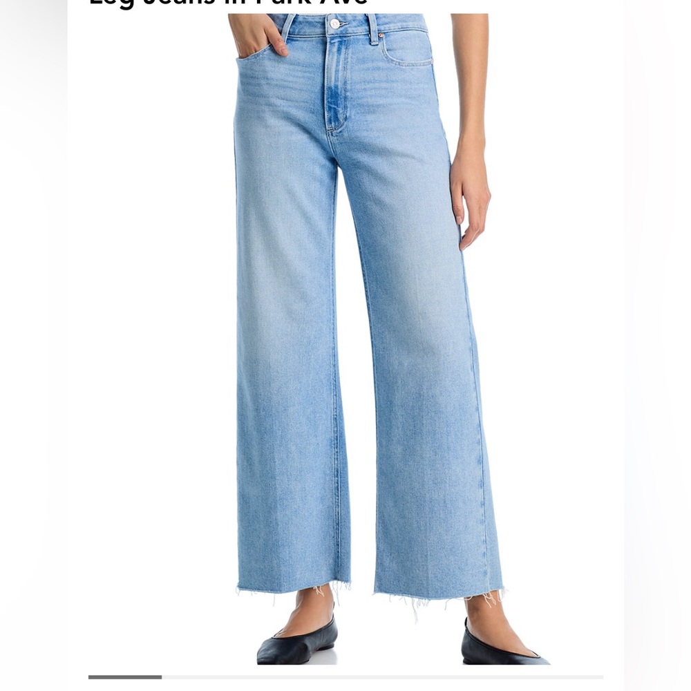 Paige Anessa Jeans High Rise Wide Leg, raw hem leg. Soft like new.
